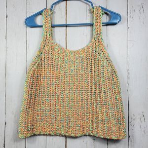 Bohme Cropped Knit Vest Sweater Women's Small Multicolor Cotton Acrylic